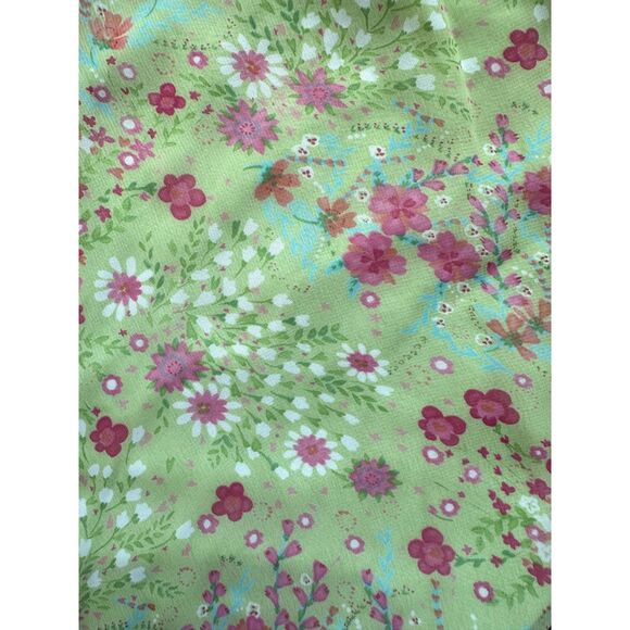 Rare Vintage Y2k Graffiti New York Chic Chiffon Green Floral Midi Dress size XS - Picture 5 of 7